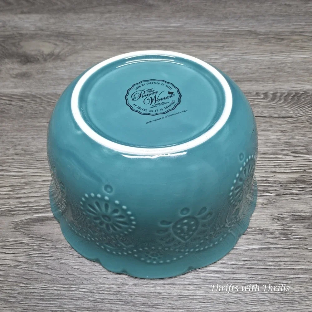 Pioneer Woman Lace Cowgirl Stoneware - Teal -‎ Replacement Bowl